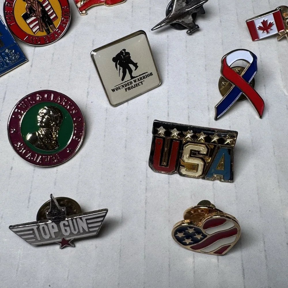 VTG Lapel Pins US Military MAGA NRA AIR FORCE FIDF WWP USA 9-11 Liberty Patriot+